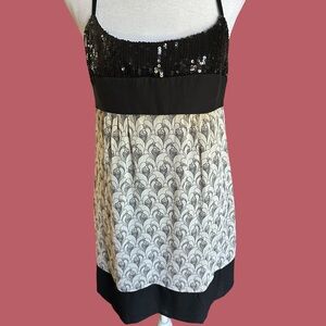 y2k Charlotte Russe Black and White Sequin Mini Dress